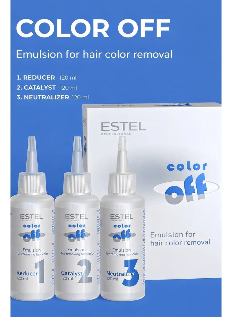Estel Color Off – Professional Hair Color Remover | No Ammonia, No Bleach | Removes Permanent & Semi-Permanent Dye | Gentle & Damage-Free Color Correction for All Hair Types | 3 x 120ml - Image 2